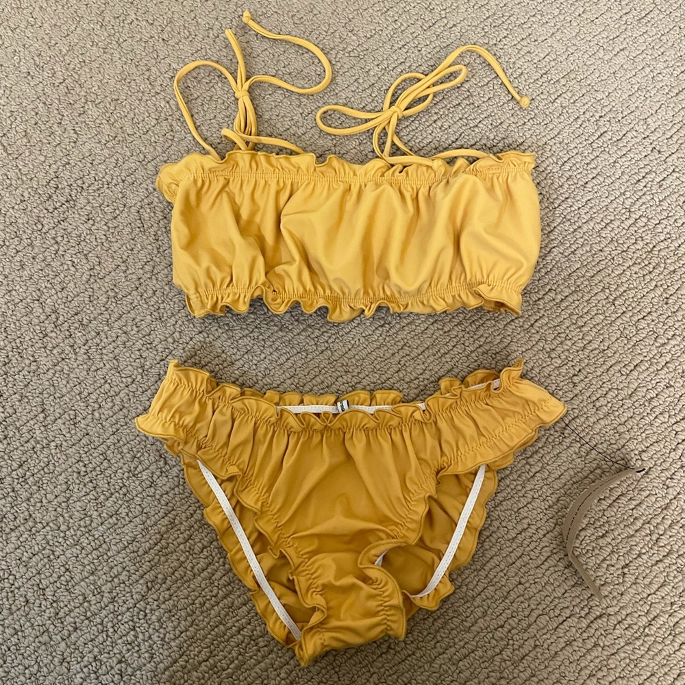 Reformation Mustard Yellow Bikini Set